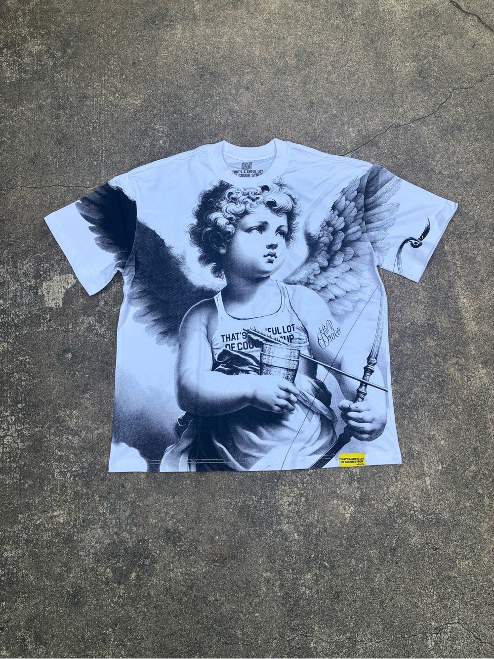Awful Lot Of Cough Syrup Black n White Graphic Tee | Size M
